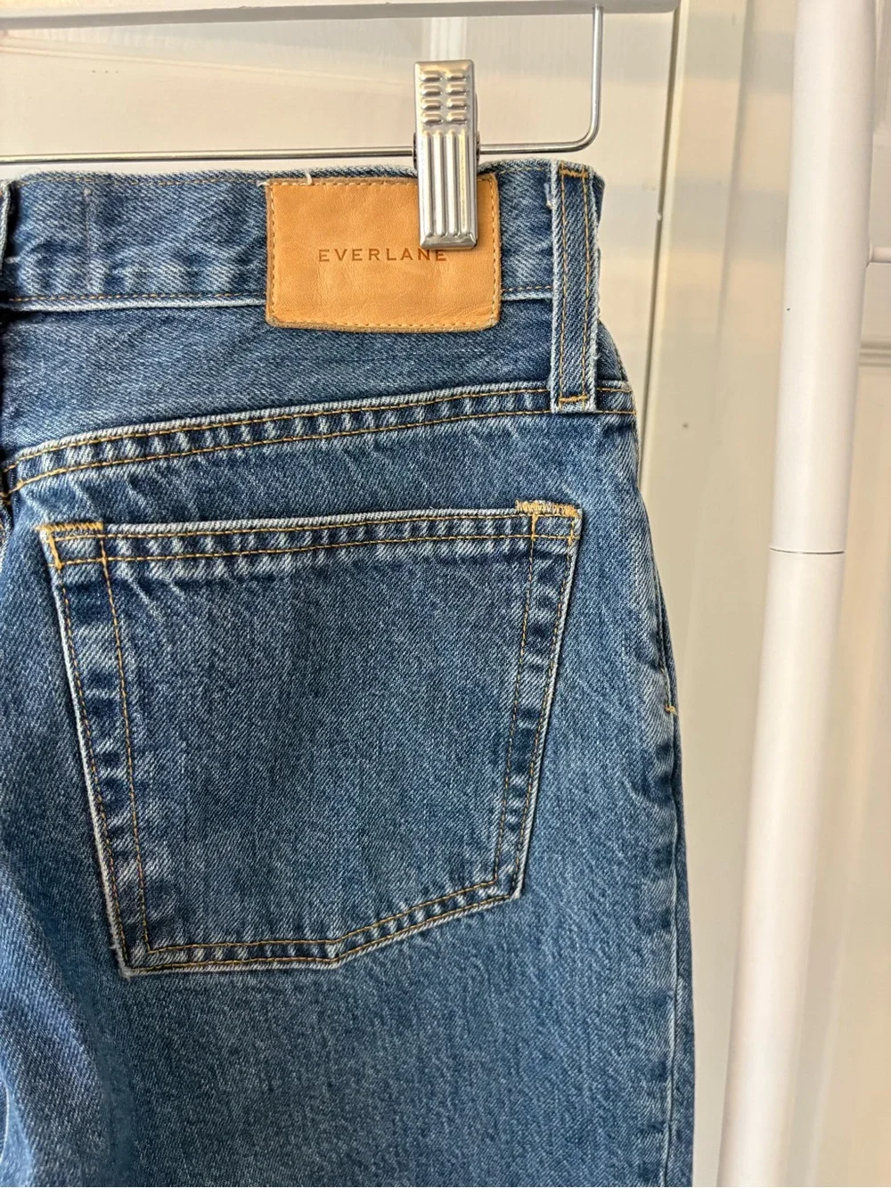 Everlane Highrise Blue The 90s Cheeky Jeans Size 25 Organic Cotton - Picture 7 of 13